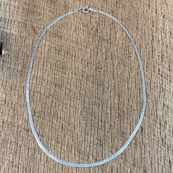 925 Sterling Silver Flat Chain Necklace